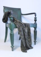 Cashmere Herringbone Weave Dark Gray Scarf