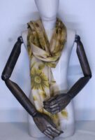 Cashmere Mini Herringbone Weave Light Gold Scarf