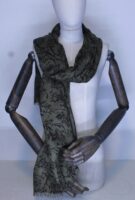 Cashmere Herringbone Weave Dark Gray Scarf