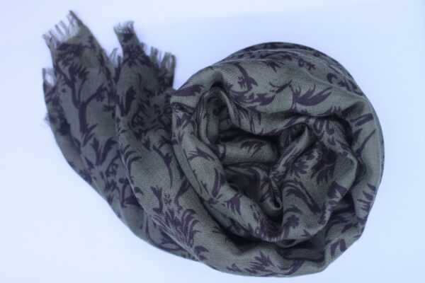 Cashmere Herringbone Weave Dark Gray Scarf